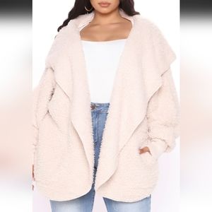 Faux Sherpa Plus Size Jacket